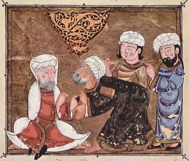 Abû Zayd pleads before the Qadi of Ma`arra (1334)