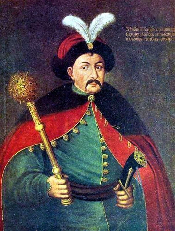 Bohdan Khmelnytsky, Hetman of Ukraine, established an independent Ukrainian Cossack state after the uprising in 1648 against Poland.