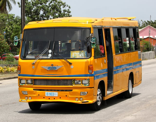 A Hino ACME Minibus B 163 in Speightstown, St. Peter, Barbados.