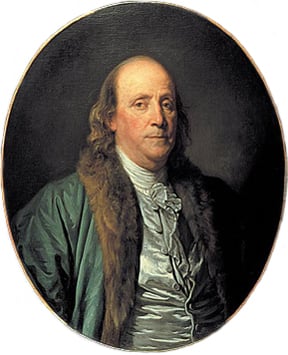 1777 Jean-Baptiste Greuze portrait of Ben Franklin