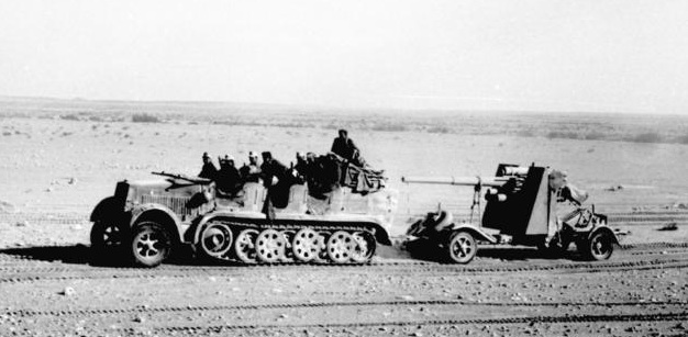 Sd.Kfz. 6/1 with 88mm gun in tow, April 1941