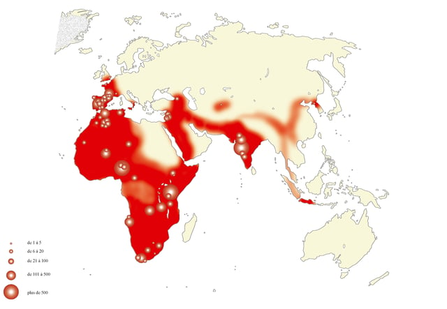 Map of the distribution of Middle Pleistocene (Acheulean) cleaver finds