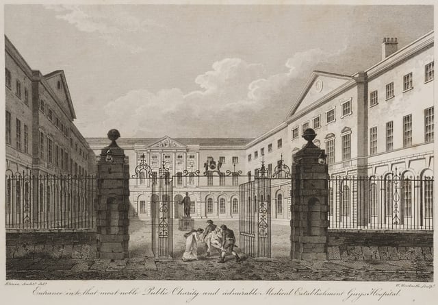 1820 Engraving of Guy's Hospital in London one of the first voluntary hospitals to be established in 1724.