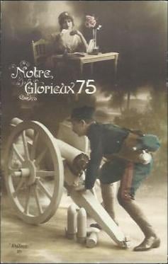 "Our glorious 75", propaganda postcard