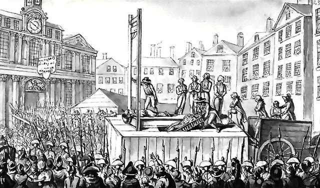 Nine emigrants go to the guillotine in 1793