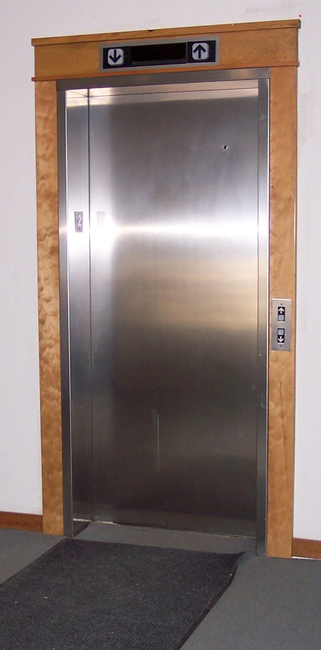 A typical elevator style found in many modern residential and small commercial buildings