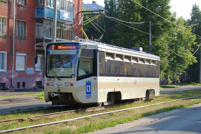 A modernised tram in service in Yaroslavl