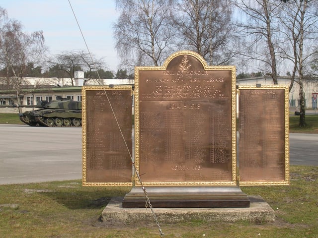 Regimental Memorial on display at Athlone Barracks, Sennelager