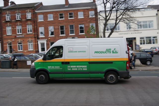 An Air Products van in Leeds, West Yorkshire.