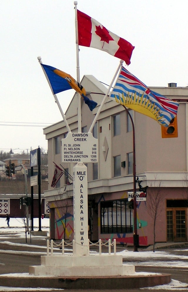 The Mile 0 point for the Alaska Highway in Dawson Creek