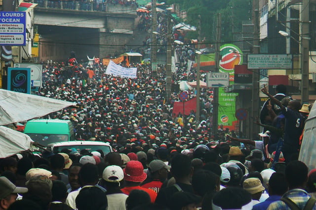 Pro-Rajoelina protesters in Antananarivo, 2009