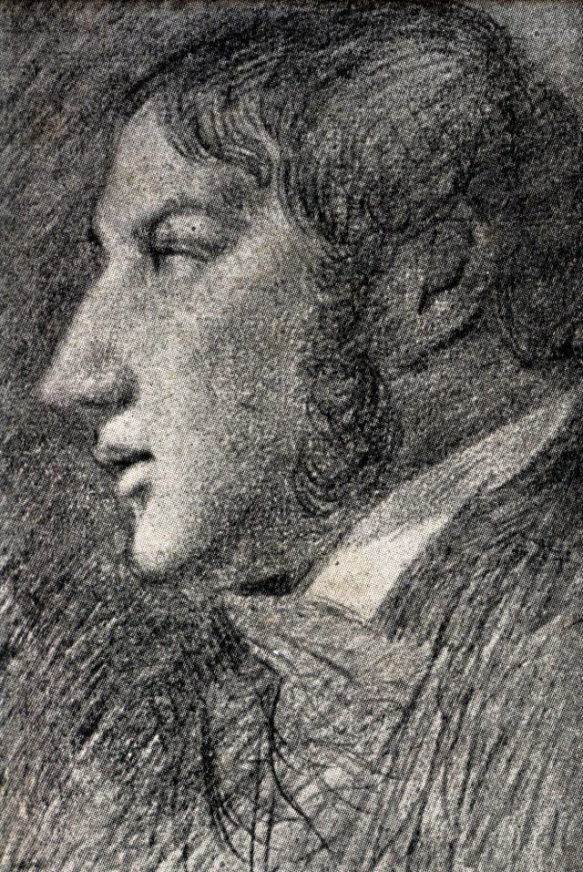 John Constable, Self-portrait 1806, pencil on paper, Tate Gallery London. His only indisputable self-portrait, drawn by an arrangement of mirrors.