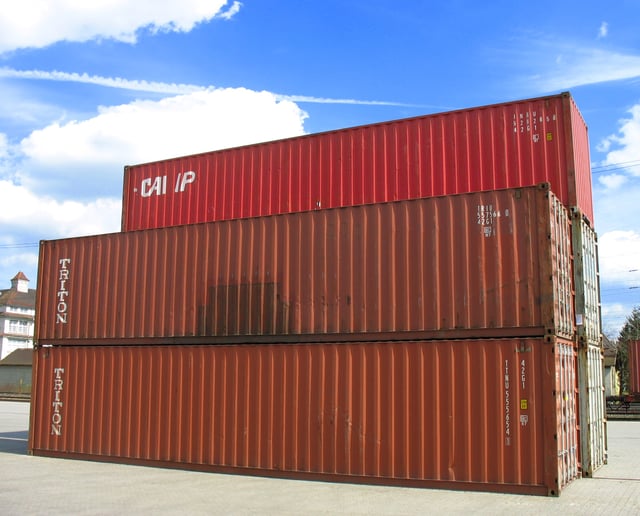 Forty foot (12.2 m) containers make up 70% of the world's container volume, which is measured in TEUs