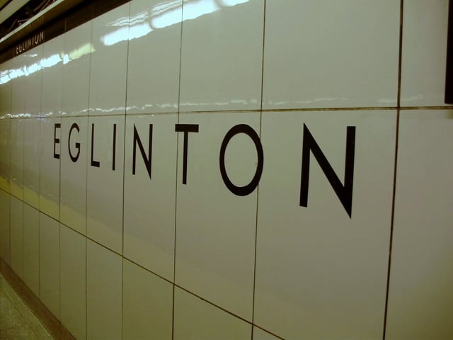 Eglinton station's Vitrolite-tiled walls are the last such station wall treatment left in the system.
