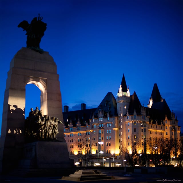 The National War Memorial and Château Laurier are both designated as National Historic Sites of Canada.