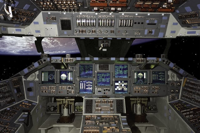 Atlantis was the first Shuttle to fly with a glass cockpit on STS-101.