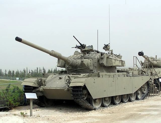 An Israeli Centurion tank. It was considered in many respects superior to the Soviet T-54/55.