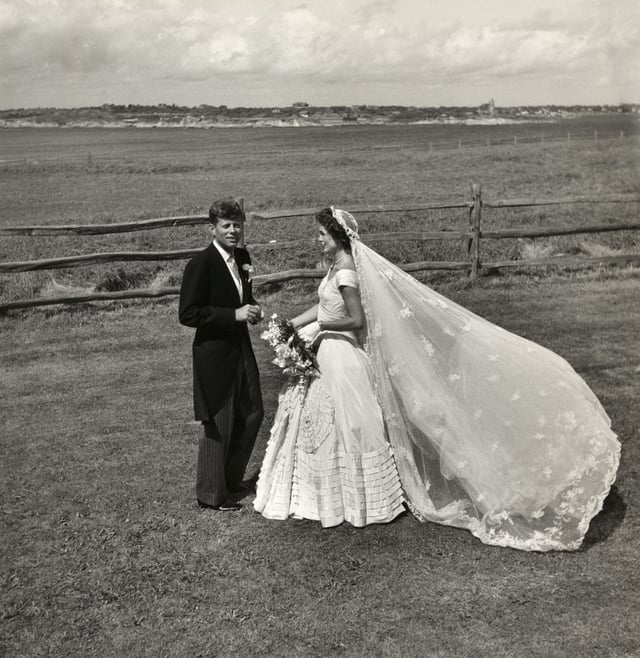 Senator John F. Kennedy and Jacqueline Bouvier Kennedy on their wedding day, September 12, 1953