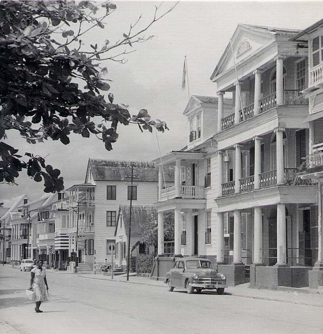 Waterfront houses in Paramaribo, 1955.