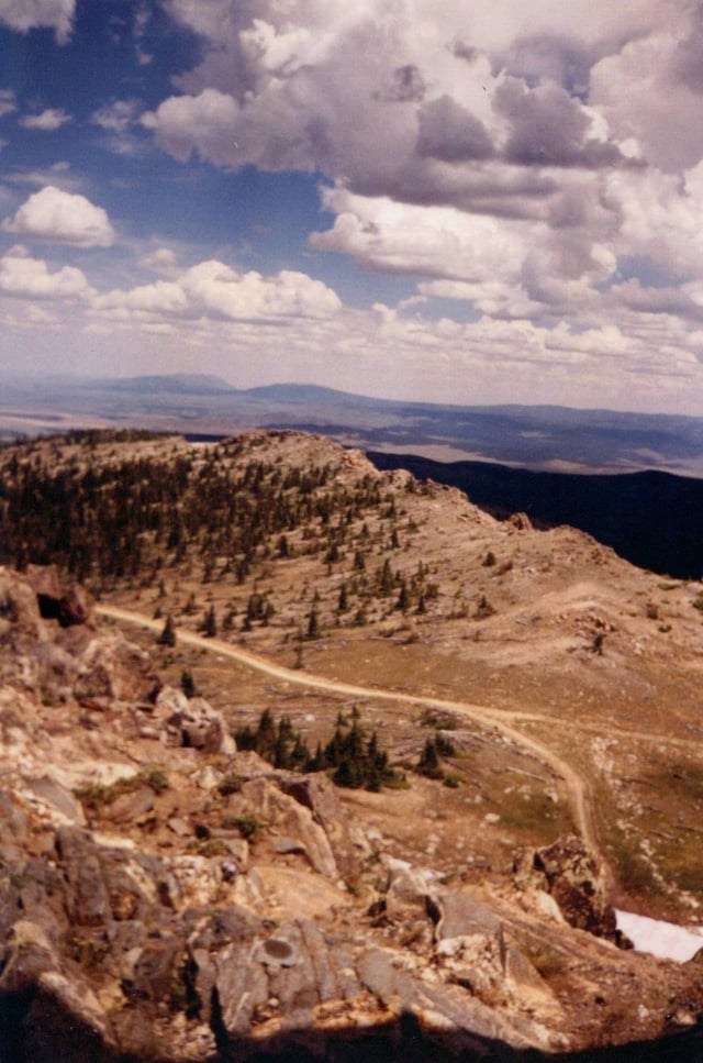 A backcounty road in the Sierra Madre Range of southeastern Wyoming near Bridger Peak