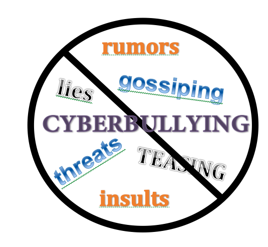 This image shows different aspects of cyberbullying that can take place on the internet which puts more emotional strain on the younger children and teenage who experience cyberbullying.