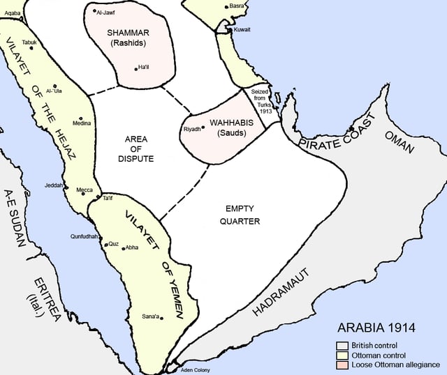 The Arabian Peninsula in 1914