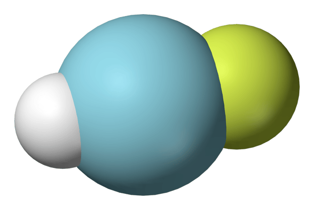 Space-filling model of argon fluorohydride