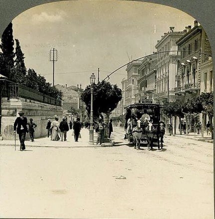 The Stadiou Street in Central Athens in 1908.