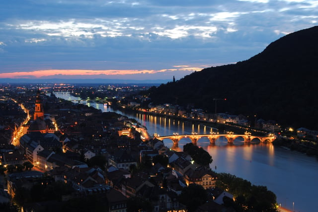 Heidelberg with the Old Bridge illuminated
