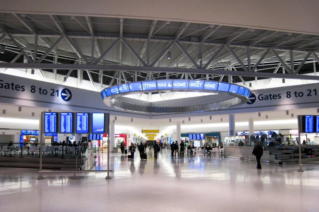 The entry hall of T5 at John F. Kennedy International Airport.