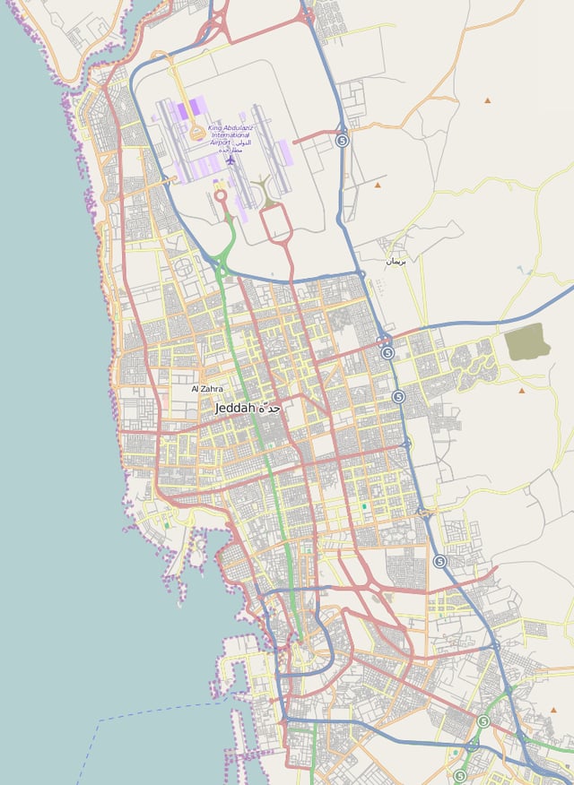 Map of Jeddah from OpenStreetMap