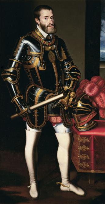 Charles V with Armor by Juan Pantoja de la Cruz (1605), copying Titian