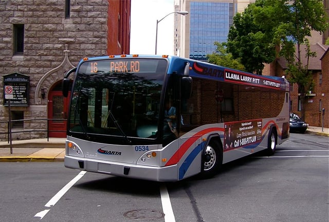 BARTA bus in downtown Reading
