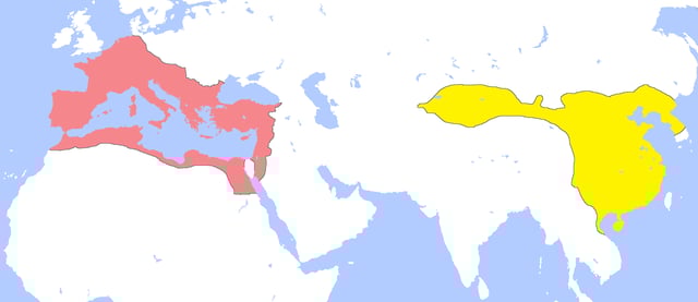 The Roman Empire and the Han Empire around AD 1