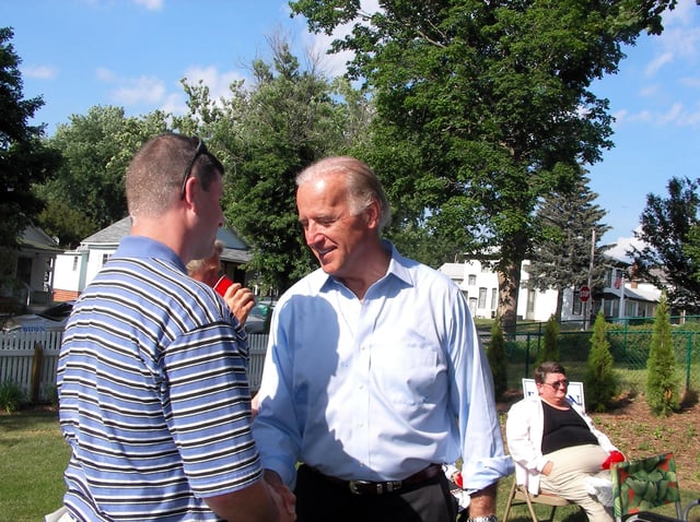 Biden campaigning at a house party in Creston, Iowa, July 2007