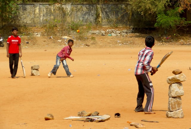 Backyard cricket—an informal variant of cricket played in the bylanes of the city almost by all age groups