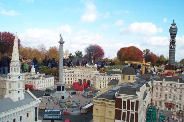 A model of Trafalgar Square, London, in Legoland Windsor