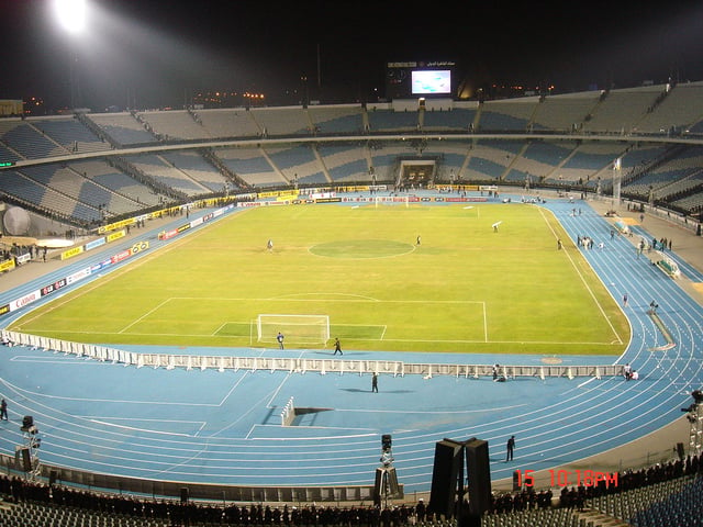 Cairo International Stadium with 75,100 seats