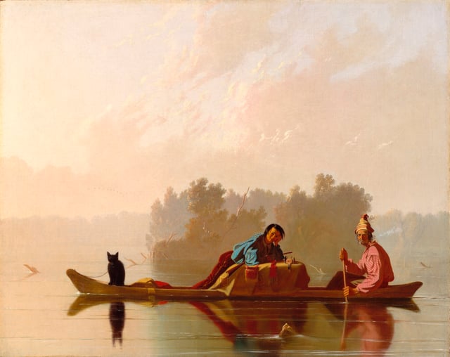 Fur Traders Descending the Missouri by Missouri painter George Caleb Bingham