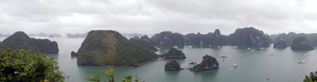 Panoramic view of Hạ Long Bay