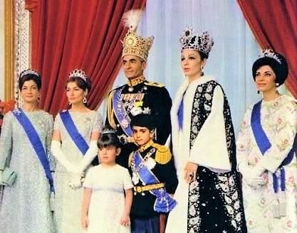 Mohammad Reza Pahlavi and the Imperial Family during the coronation ceremony of the Shah of Iran in 1967
