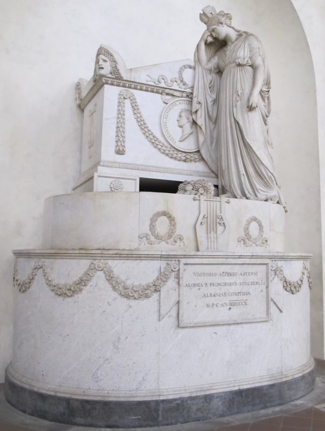 Mourning Italia turrita on the tomb to Vittorio Alfieri by Antonio Canova