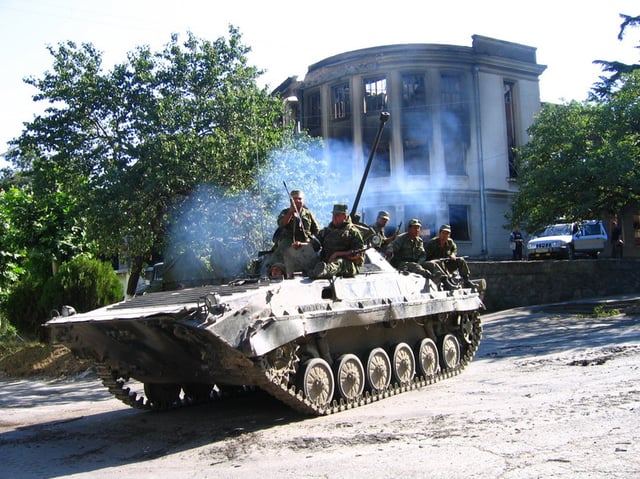 Russian BMP-2 of the 58th Army of the North Caucasus Military District in South Ossetia during the – 2008 South Ossetia War.