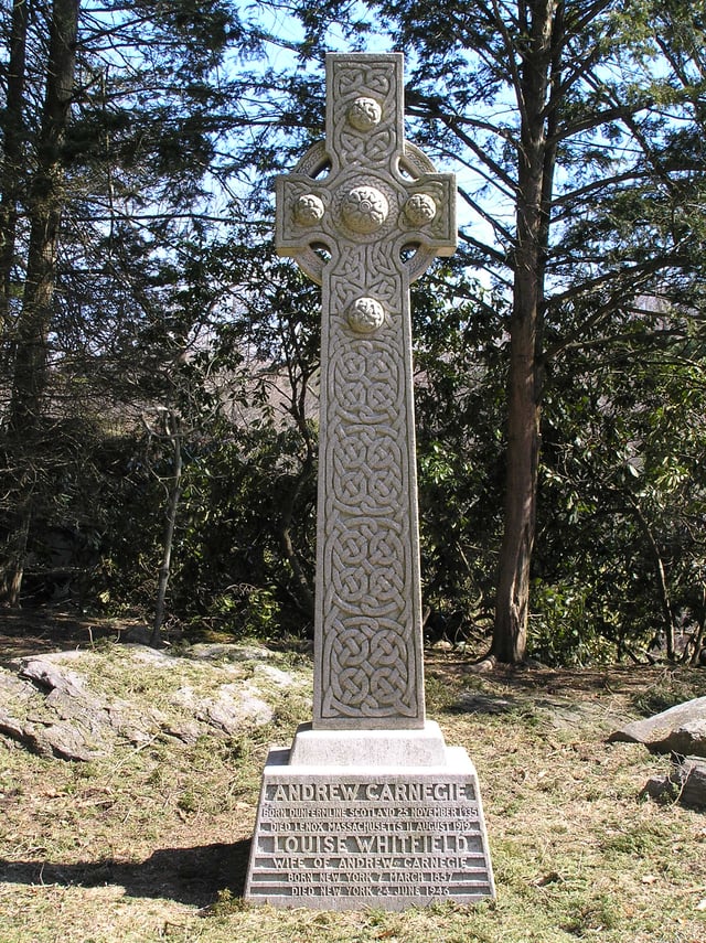 Carnegie's grave at Sleepy Hollow Cemetery in Sleepy Hollow, New York