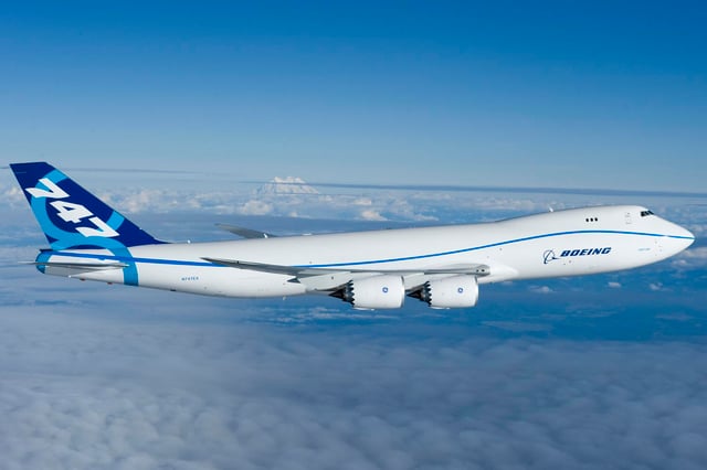The stretched and re-engined Boeing 747-8 made its maiden flight on February 8, 2010, as a freighter