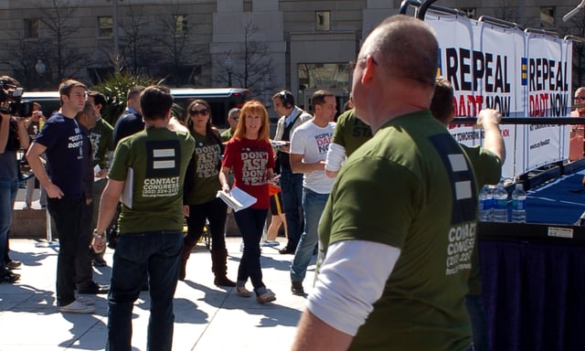 Kathy Griffin arriving at the rally to Repeal "Don't Ask, Don't Tell" (Freedom Plaza, Washington, D.C.)