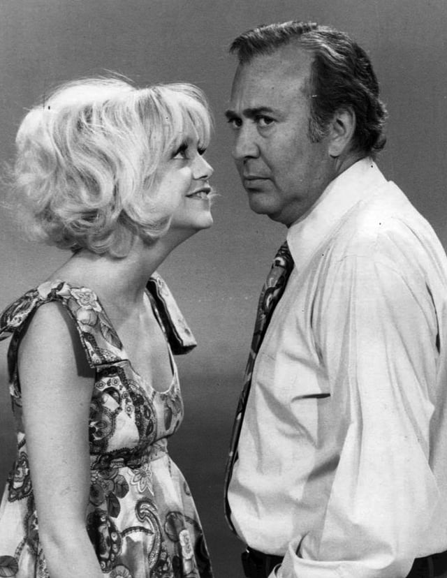 With Carl Reiner on Rowan & Martin's Laugh-In, 1970