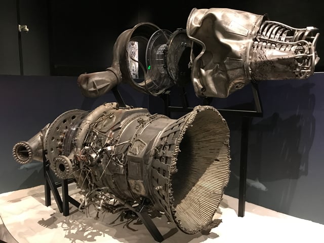 Bezos funded the retrieval of this F-1 engine from the bottom of the Atlantic Ocean in 2015, eventually donating it to the Seattle Museum of Flight.