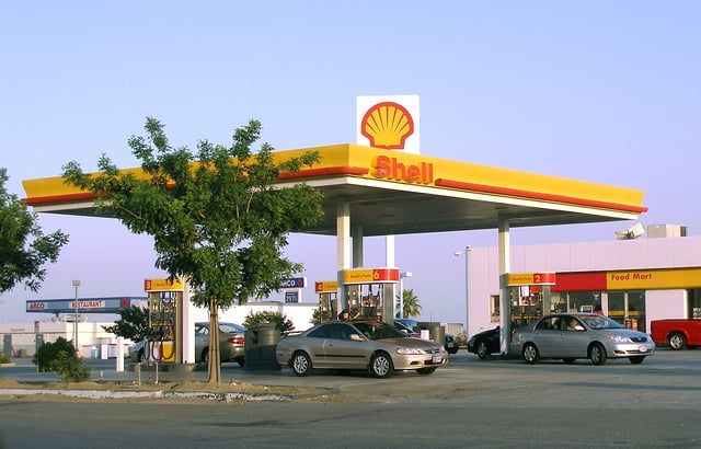 A Shell gas station near Lost Hills, California