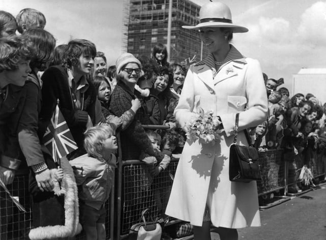 Princess Anne in a visit to Washington, Tyne and Wear, 1974